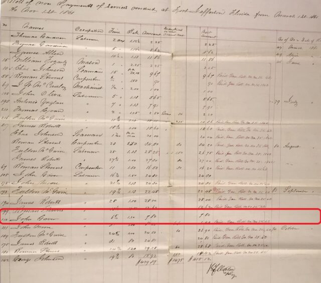 John Greer's name highlighted by a red rectangle among a list of other names