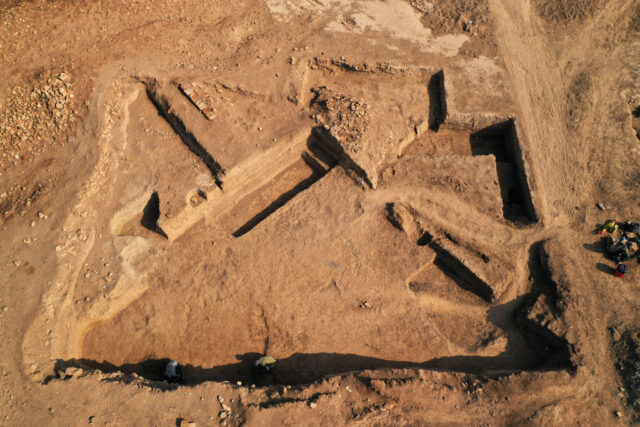 Aerial view of an excavation site at Girsu.