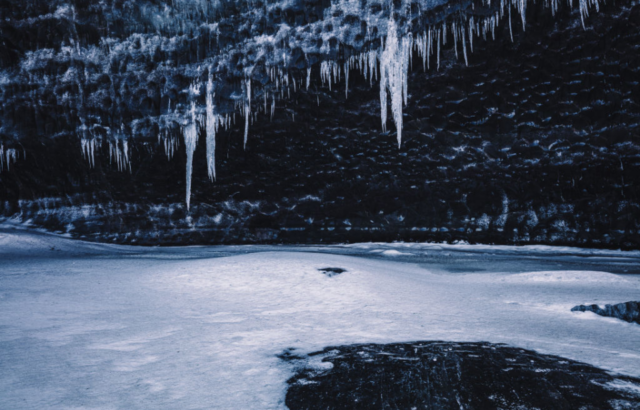 Ice caves in Iceland, North Atlantic.