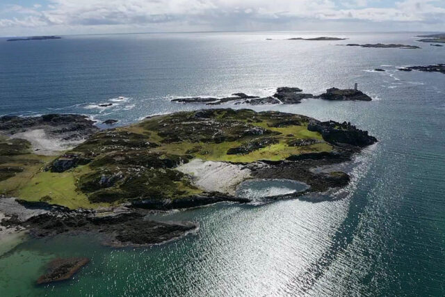 Aerial view of Inishbofin, Ireland