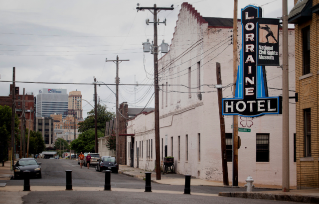 The Lorraine Motel, where Martin Luther King Jr. was assassinated and now the home of the National Civil Rights Museum, stands in Memphis, Tennessee, US.