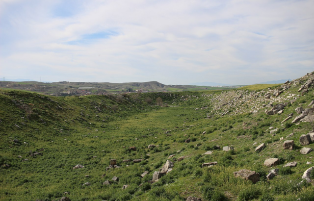 The remnants of the stadium at Laodicea on the Lycus. 