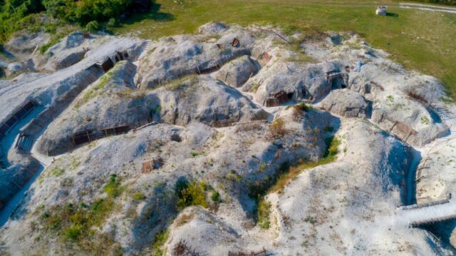 Aerial view of the Main de Massiges