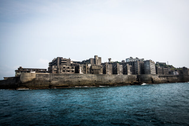 View of an abandoned island on the sea.