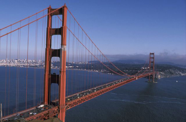 The Golden Gate Bridge.