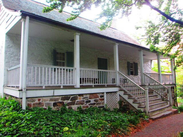 The rear porch of Dyckman farmhouse.