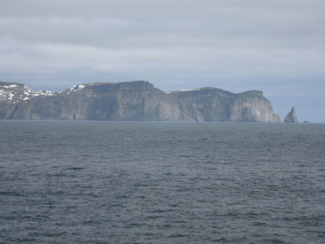 View of an island from far away.