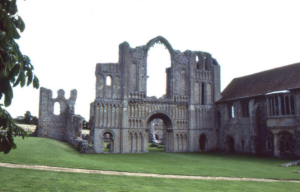 The west front of Castle Acre Priory.