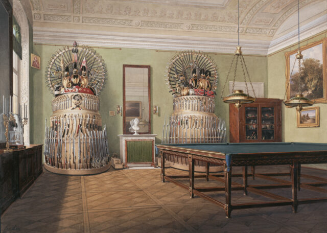 A illustration of a billiards room at the Winter Palace.