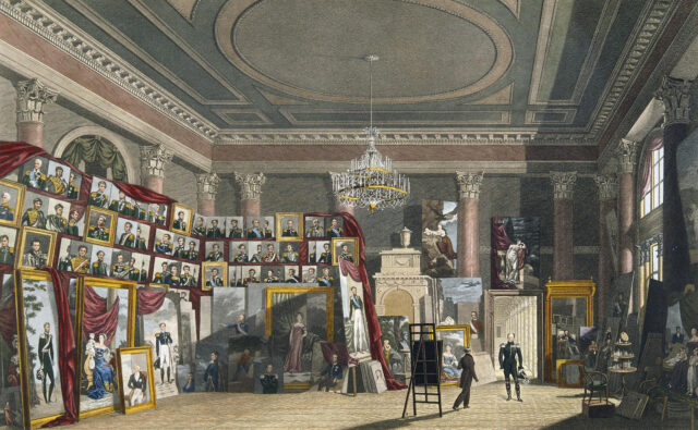 An illustration of an art studio at the Winter Palace.