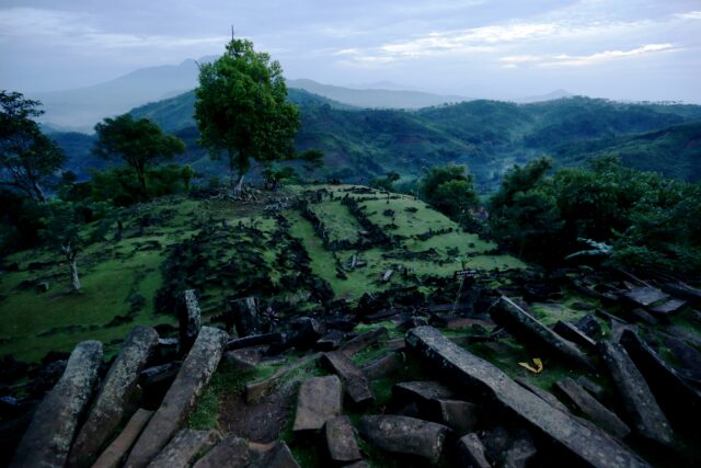 Aerial view of Gunung Padang.