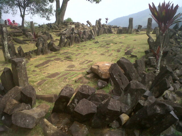 A close up of Gunung Padang.