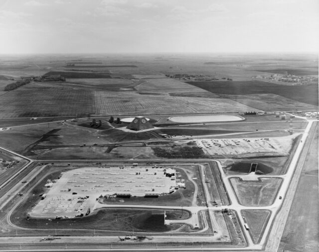 Aerial view of the Stanley R. Mickelsen Safeguard Complex.