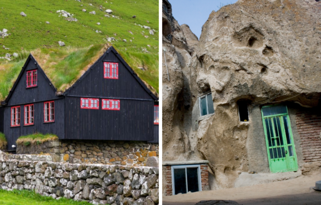 A Nordic farmhouse, a home built into a rockface.