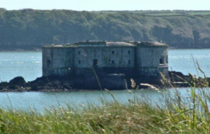 Stack Rock Fort from afar.